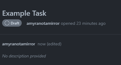 A draft task before converting into issue